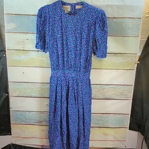 Karin Stevens Blue and Pink Floral Maxi Dress